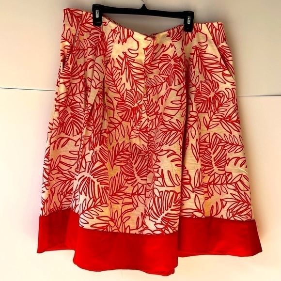 Lane Bryant Women's Plus Size A-Line Pleated Flared Skirt Linen Cotton, Sz 28 - Picture 1 of 9